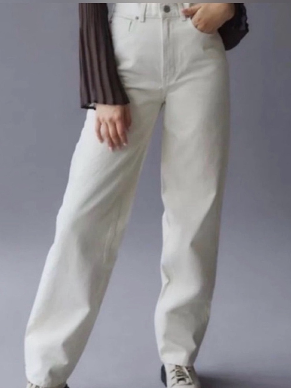 BDG Cream Wide-Leg High-Rise Jeans tapered baggy jeans